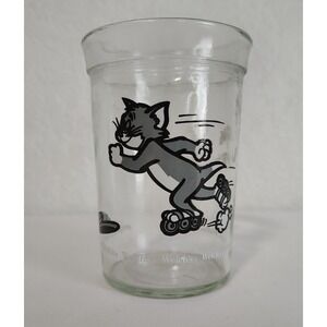 Vintage 1990 Welch's Tom & Jerry Jelly Jam Jar Cup Glass Collectible Glassware